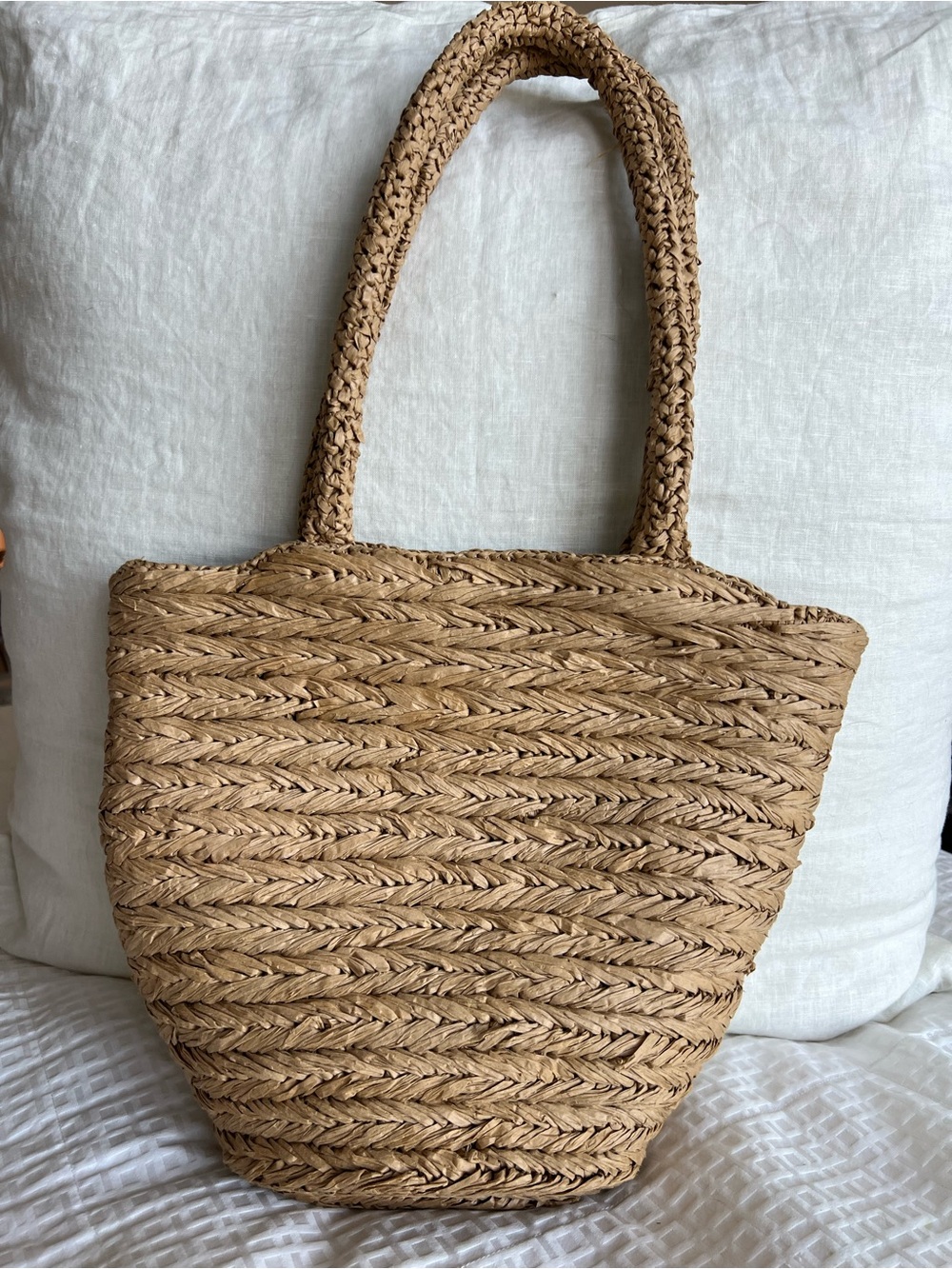 J. Crew Malta Natural Braided Straw Tote